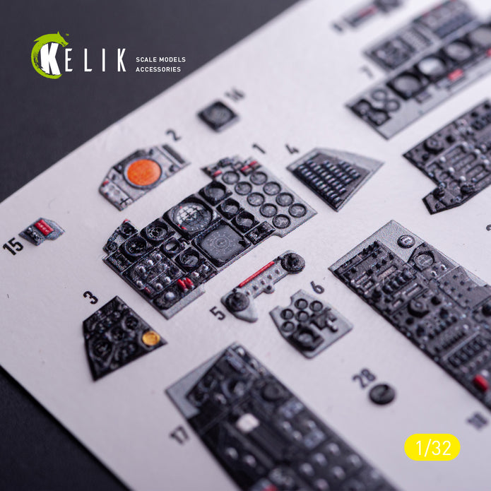 McDonnell Douglas F-4J Phantom II. Interior 3D Decals (for Tamiya Aircraft model kit) Scale 1:32 KeliK K32029