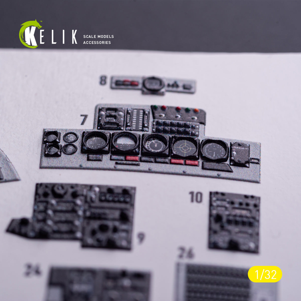 McDonnell Douglas F-4J Phantom II. Interior 3D Decals (for Tamiya Aircraft model kit) Scale 1:32 KeliK K32029