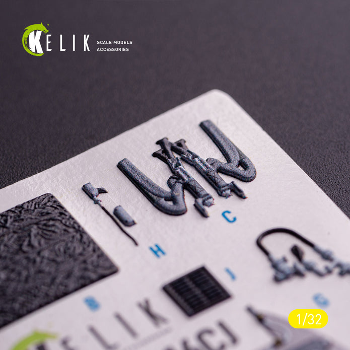 F-16CJ Fighting Falcon. Interior 3D Decals (for Tamiya Aircraft model kit) Scale 1:32 KeliK K32036