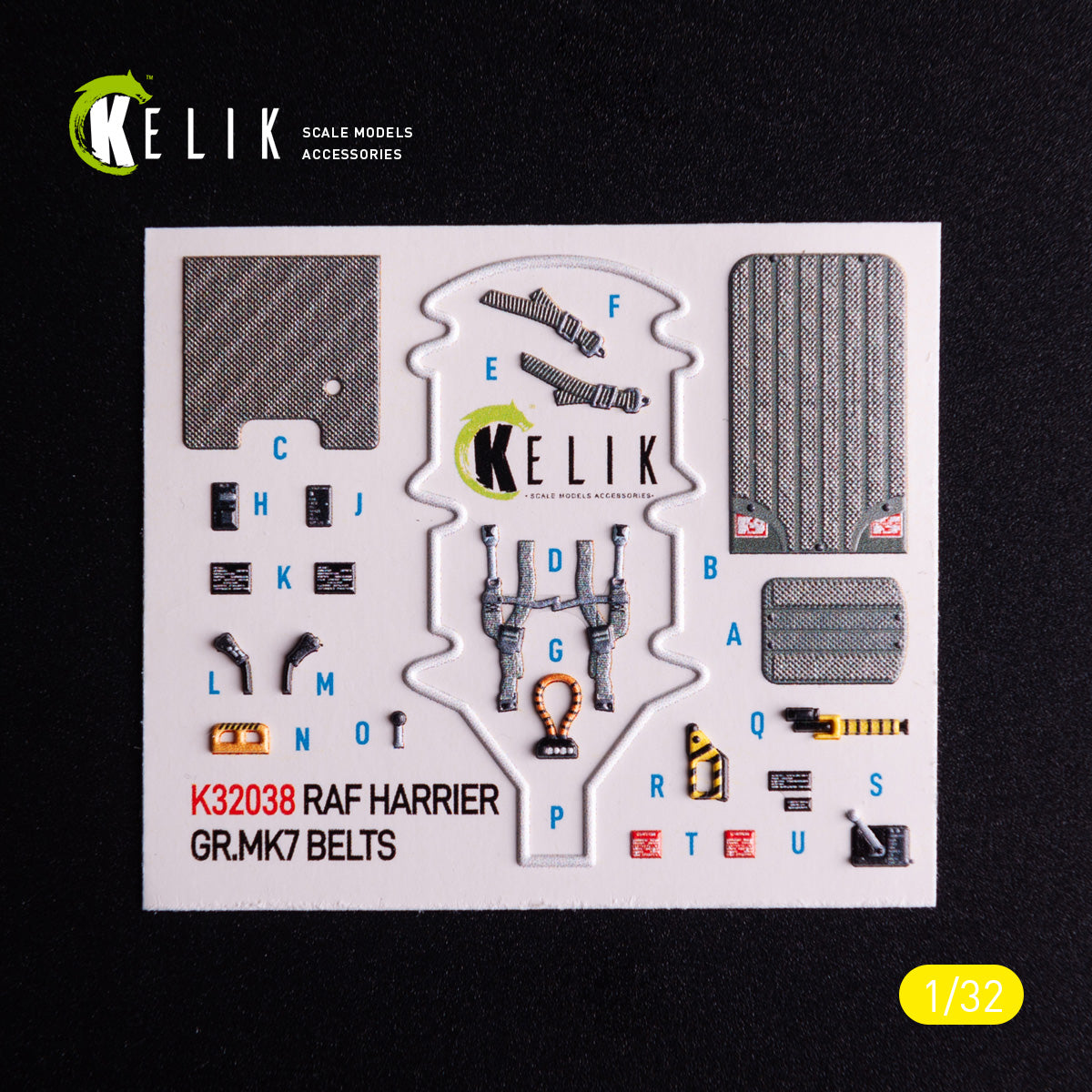 British Aerospace GR.MK7 Harrier. Interior 3D Decals (for Trumpeter Aircraft model kit) Scale 1:32 KeliK K32038