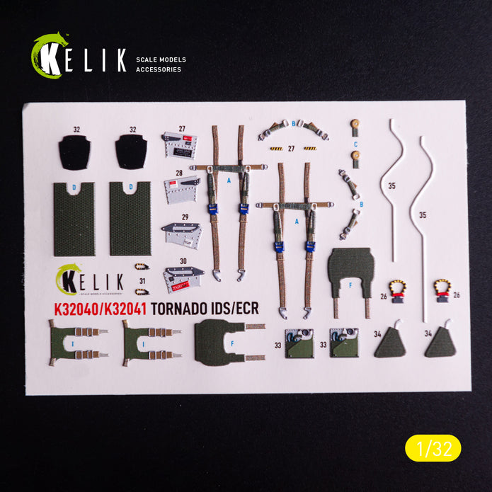 Panavia Tornado IDS. Interior 3D Decals (for Italeri Aircraft model kit) Scale 1:32 KeliK K32040