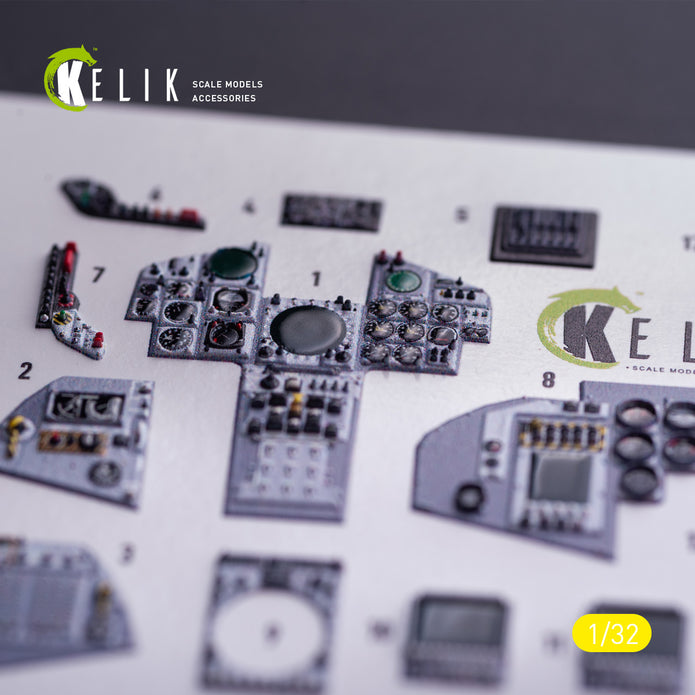 Panavia Tornado IDS. Interior 3D Decals (for Italeri Aircraft model kit) Scale 1:32 KeliK K32040