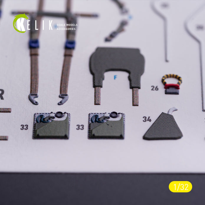Panavia Tornado IDS. Interior 3D Decals (for Italeri Aircraft model kit) Scale 1:32 KeliK K32040