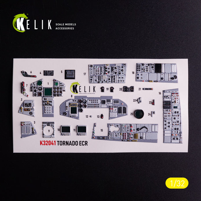Panavia Tornado ECR. Interior 3D Decals (for Italeri Aircraft model kit) Scale 1:32 KeliK K32041