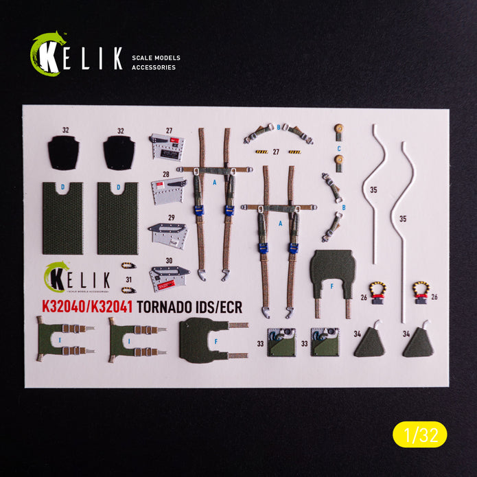 Panavia Tornado ECR. Interior 3D Decals (for Italeri Aircraft model kit) Scale 1:32 KeliK K32041
