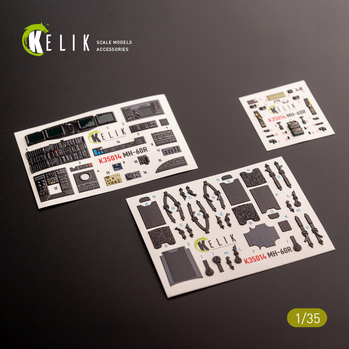Sikorsky MH-60R. Interior 3D Decals (for Kitty Hawk / Zimimodel Helicopters model kit) Scale 1:35 KeliK K35014