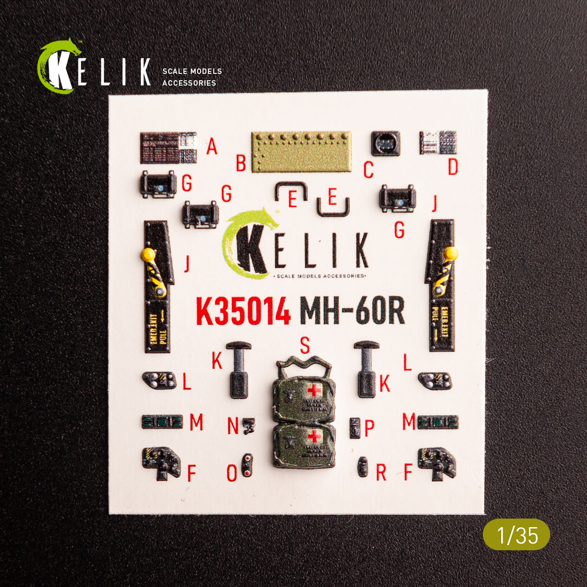 Sikorsky MH-60R. Interior 3D Decals (for Kitty Hawk / Zimimodel Helicopters model kit) Scale 1:35 KeliK K35014
