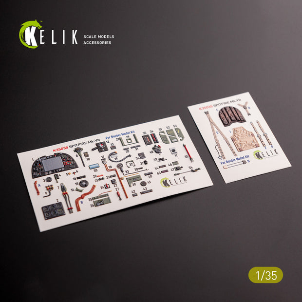 Spitfire Mk.VB. Interior 3D Decals (for Border Models Aircraft model kit) Scale 1:35 KeliK K35035
