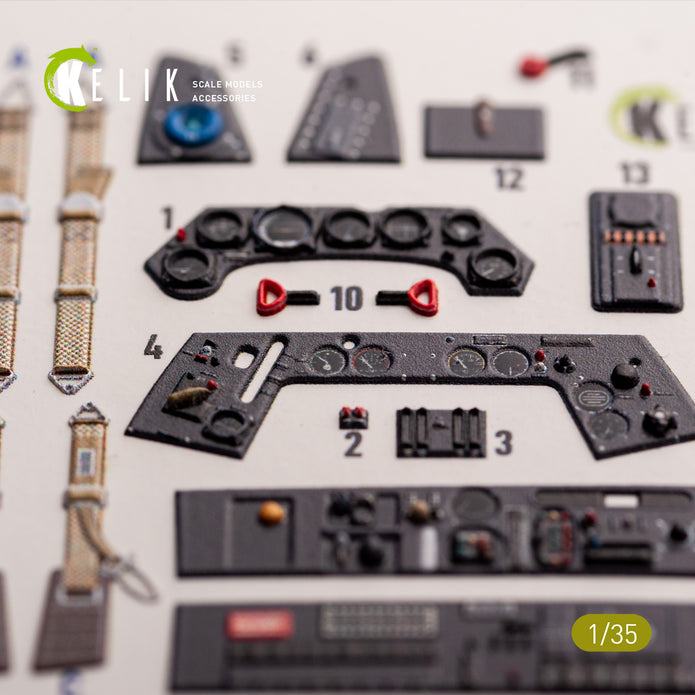 Focke-Wulf FW-190A-6. Interior 3D Decals (for Border Models Aircraft model kit) Scale 1:35 KeliK K35041