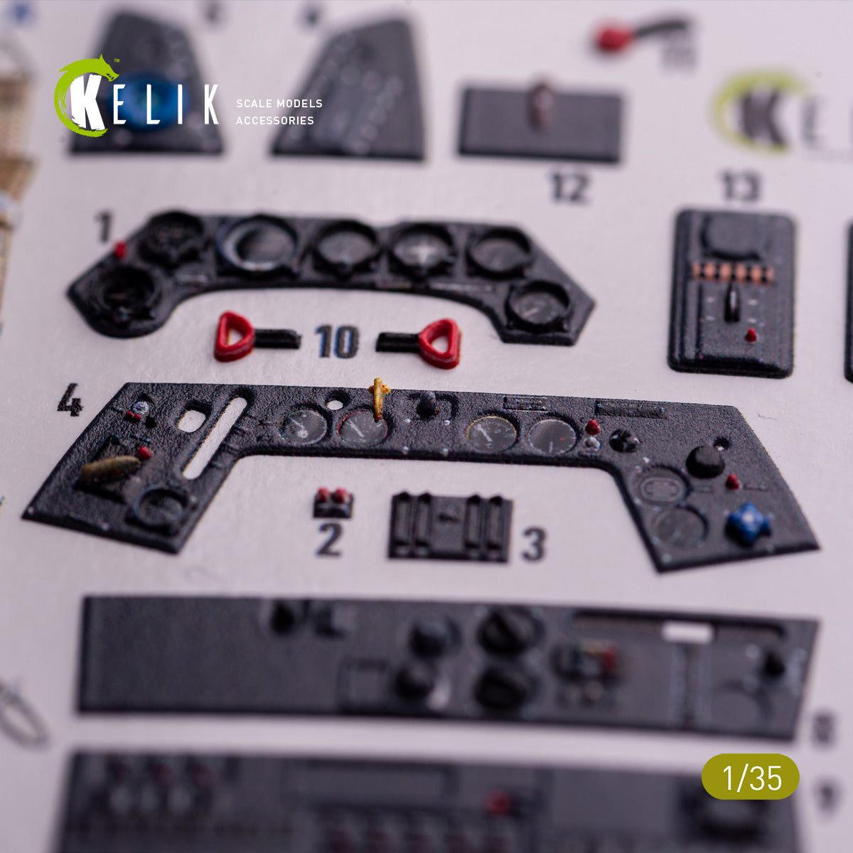 Focke-Wulf Fw FW-190A-8 Würger. Interior 3D Decals (for Border Models Aircraft model kit) Scale 1:35 KeliK K35042
