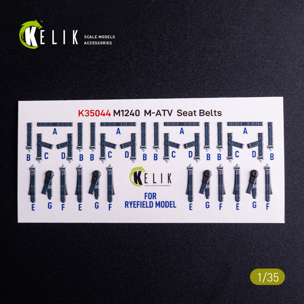 Oshkosh M1240A M-ATV. Seat belts - Interior 3D Decals (for RFM Armoured Vehicles model kit) Scale 1:35 KeliK K35044