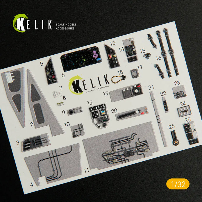 3D Decals Aircraft F-35C Interior (for Trumpeter model kit) Scale 1:32 KeliK K32009 USA