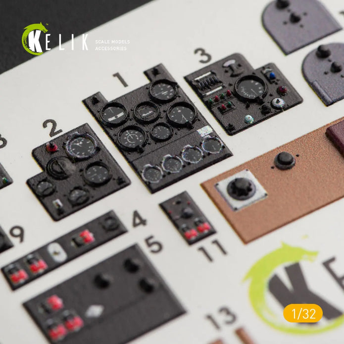 3D Decals Aircraft Kawasaki Ki-61-I interior (for Hasegawa model kit) Scale 1:32 KeliK K32008 Japan (WW2)