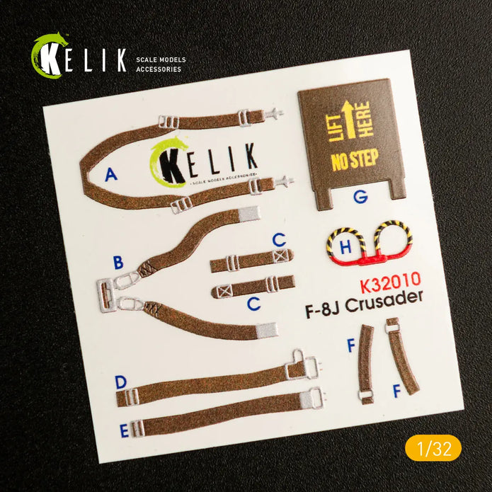 3D Decals Aircraft Vought F-8J Crusader- Interior (for Trumpeter model kit) Scale 1:32 KeliK K32010 USA