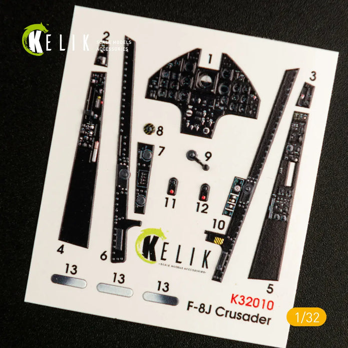 3D Decals Aircraft Vought F-8J Crusader- Interior (for Trumpeter model kit) Scale 1:32 KeliK K32010 USA