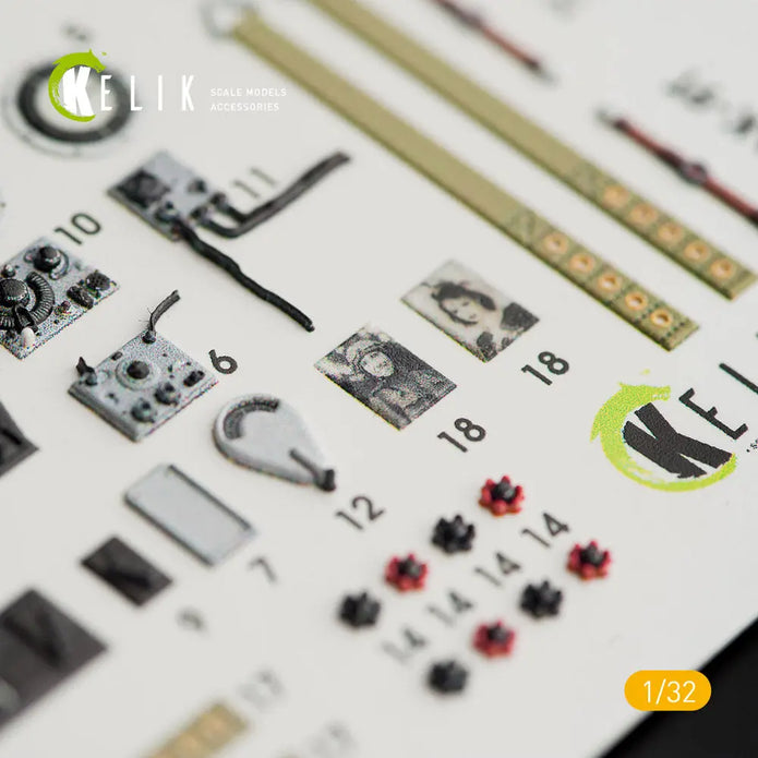 3D Decals Aircraft Yakovlev Yak9T interior (for ICM model kit) Scale 1:32 KeliK K32004 USSR (WW2)