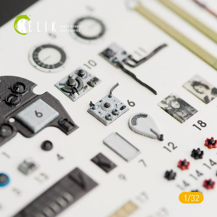 3D Decals Aircraft Yakovlev Yak9T interior (for ICM model kit) Scale 1:32 KeliK K32004 USSR (WW2)