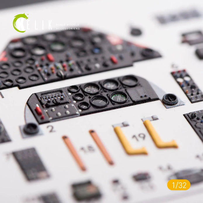 3D Decals Helicopters Bell AH-1G Cobra interior (for ICM model kit) Scale 1:32 KeliK K32003 USA