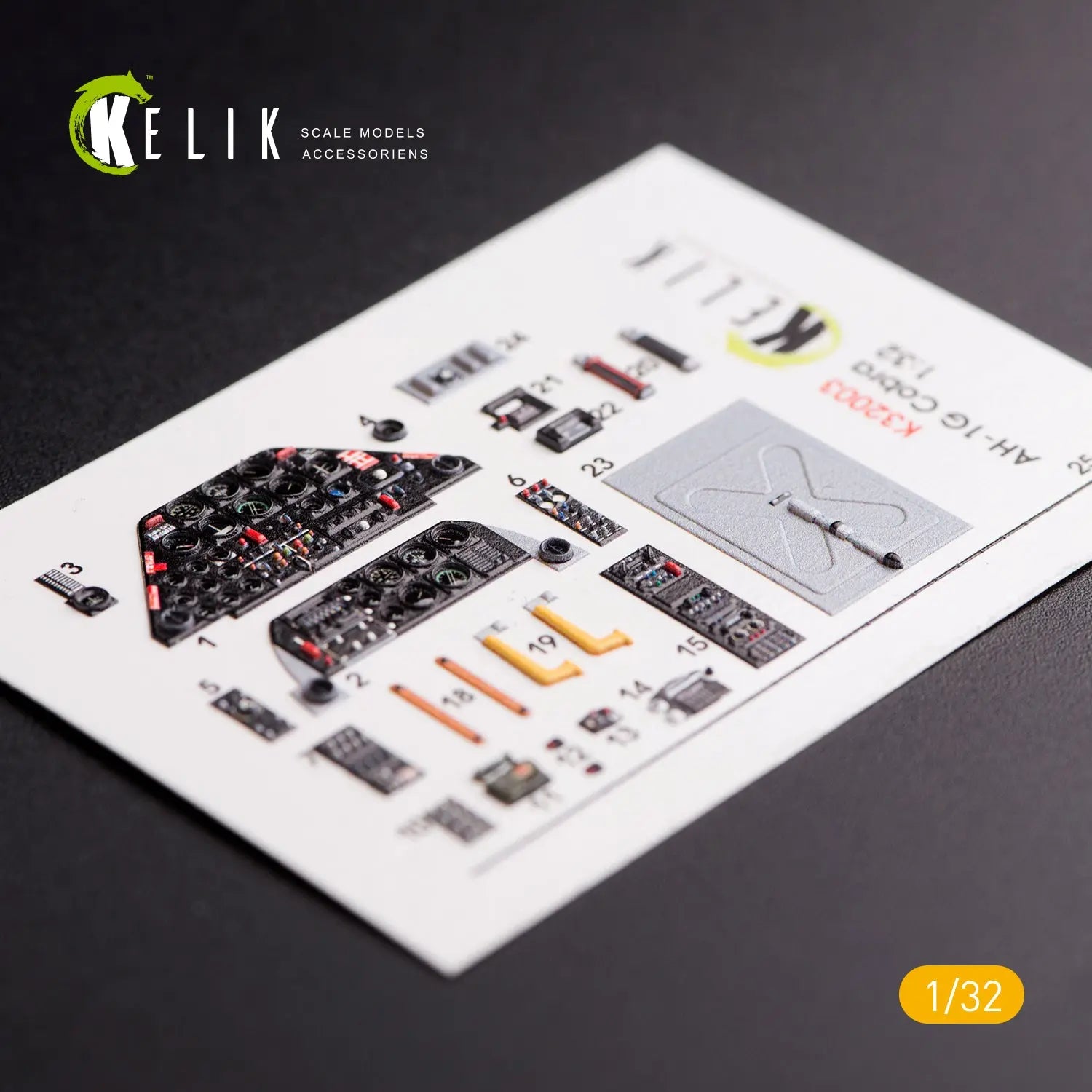 3D Decals Helicopters Bell AH-1G Cobra interior (for ICM model kit) Scale 1:32 KeliK K32003 USA