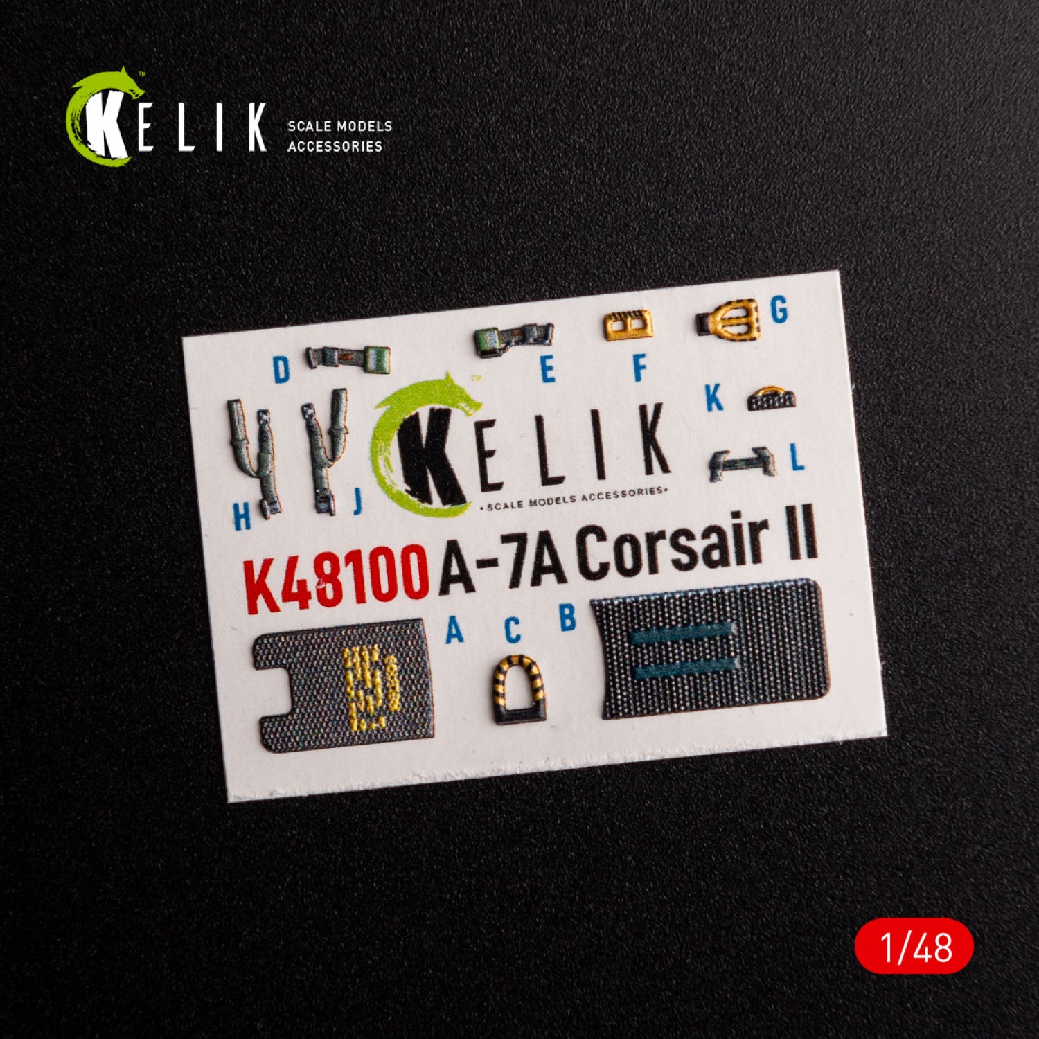 A-7A Corsair II. Interior 3D Decals (for HobbyBoss Aircraft model kit) Scale 1:48 KeliK K48100