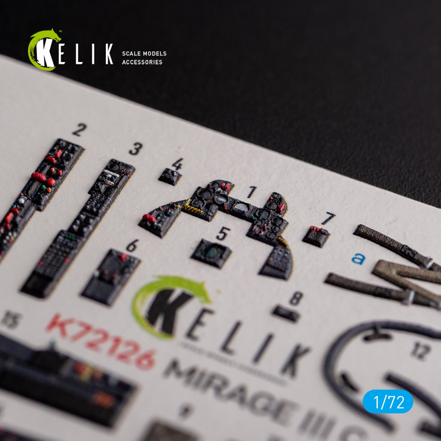 MIRAGE III C. Interior 3D Decals (for ModelSvit Aircraft model kit) Scale 1:72 KeliK K72126