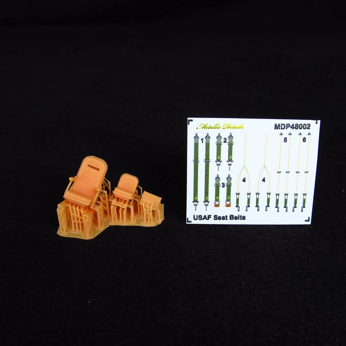 Martin B-26 Marauder, Seats + 3D Decals, Detailing set (3D-Printed) Scale 1:48 Metallic Details MDR48265 - For Model Kit Aircraft