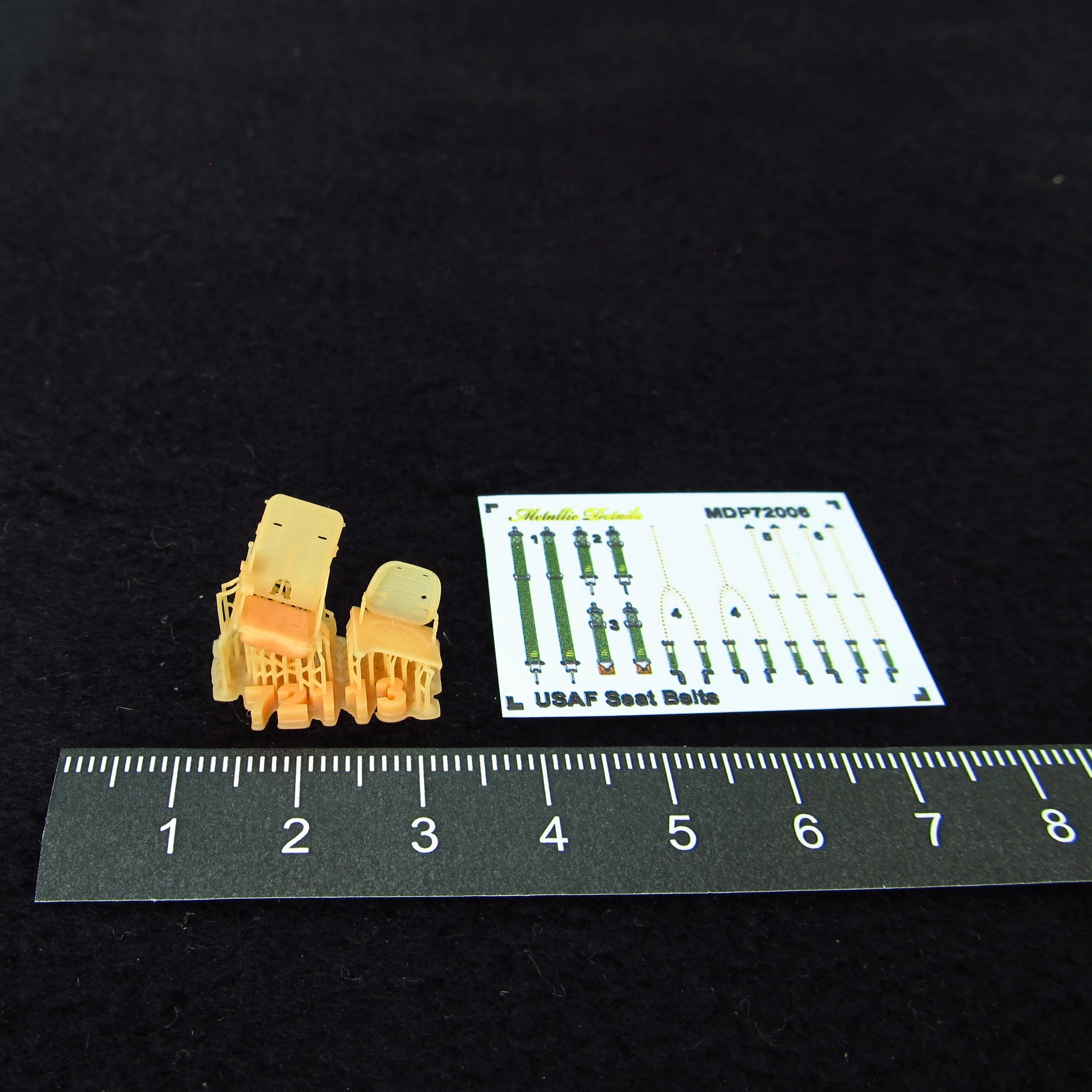Douglas A-26 Invader, Seats + 3D Decals Detailing set 2 pcs (3D-Printed) Scale 1:72 Metallic Details MDR72113 - For Aircraft Models Kits
