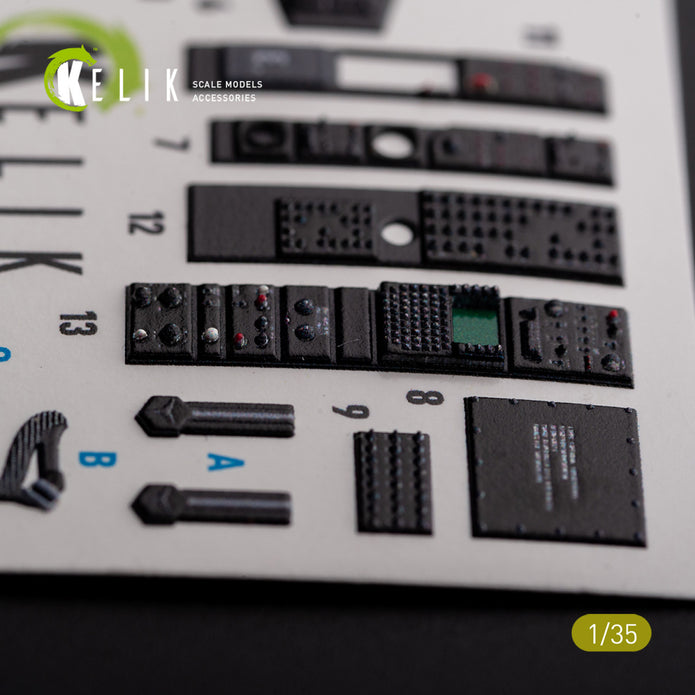 Bell AH-1W. Interior 3D Decals (for Academy Helicopter model kit) Scale 1:35 KeliK K35032