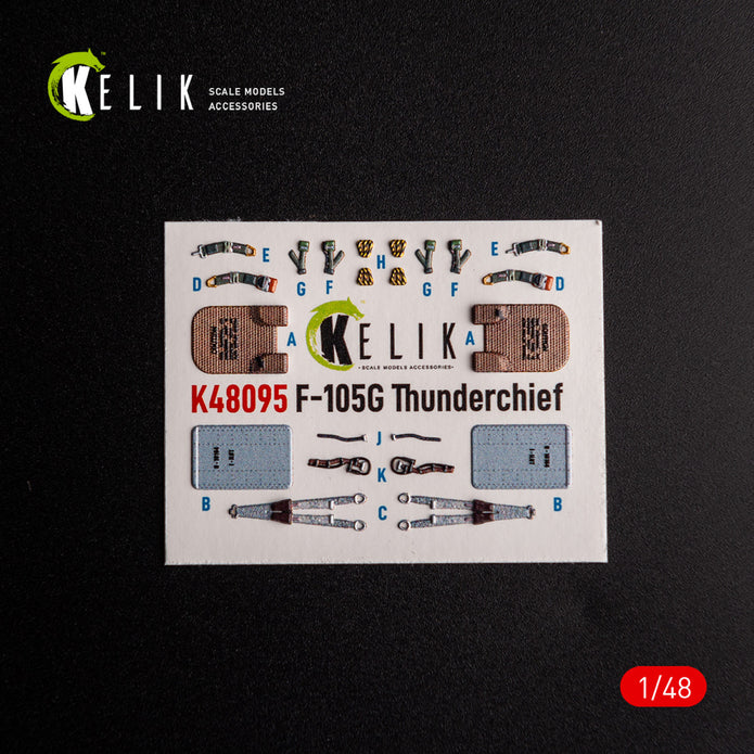 Republic F-105G Thunderchief. Interior 3D Decals (for HobbyBoss Aircraft model kit) Scale 1:48 KeliK K48095