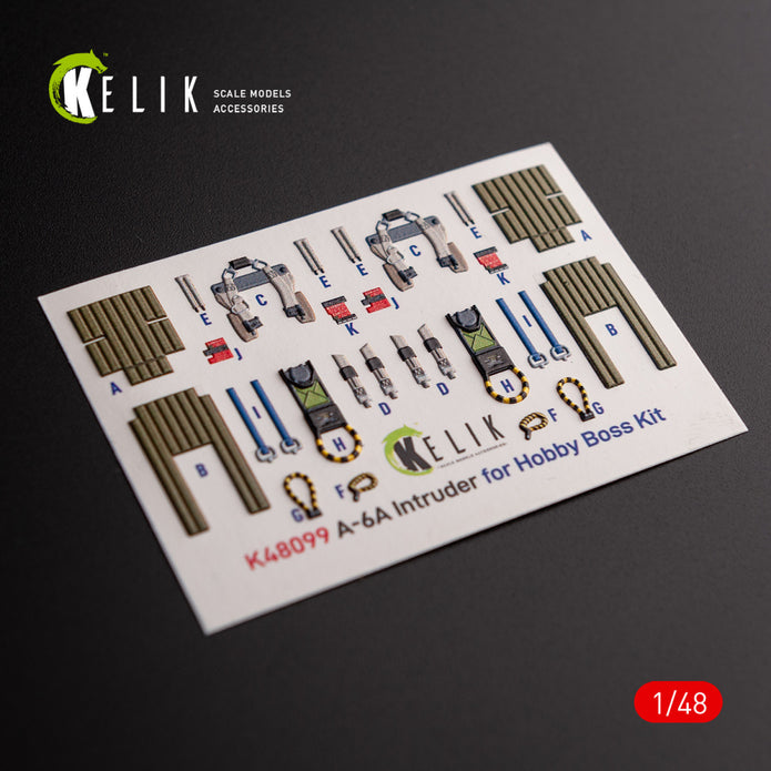 A-6A Intruder. Interior 3D Decals (for HobbyBoss Aircraft model kit) Scale 1:48 KeliK K48099