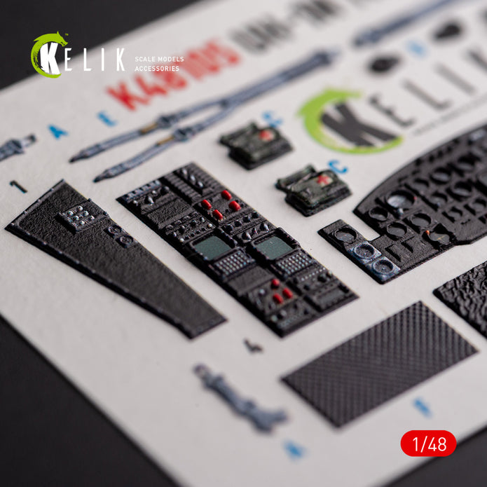 UH-1N Twin Huey. Interior 3D Decals (for Kitty Hawk / Zimimodel Helicopter model kit) Scale 1:48 KeliK K48105