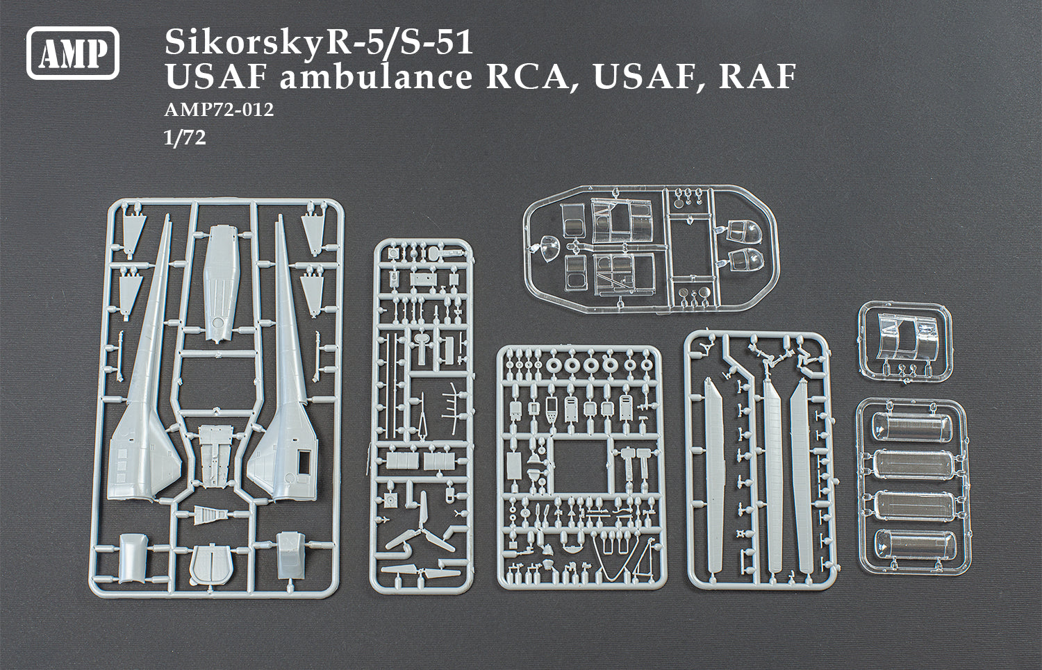 Sikorsky R-5/S-51 Ambulance Scale 1:72 AMP 72012 Plastic Model Helicopter Kit