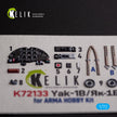 Yak-1B. Interior 3D Decals (for Arma Hobby Aircraft model kit) Scale 1:72 KeliK K72133
