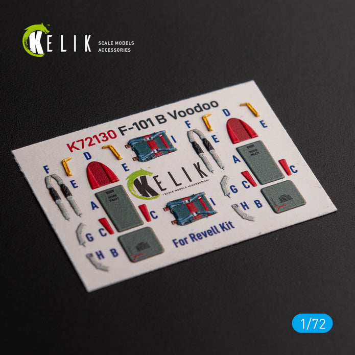 F-101 Voodoo. Interior 3D Decals (for Revell Aircraft model kit) Scale 1:72 KeliK K72130