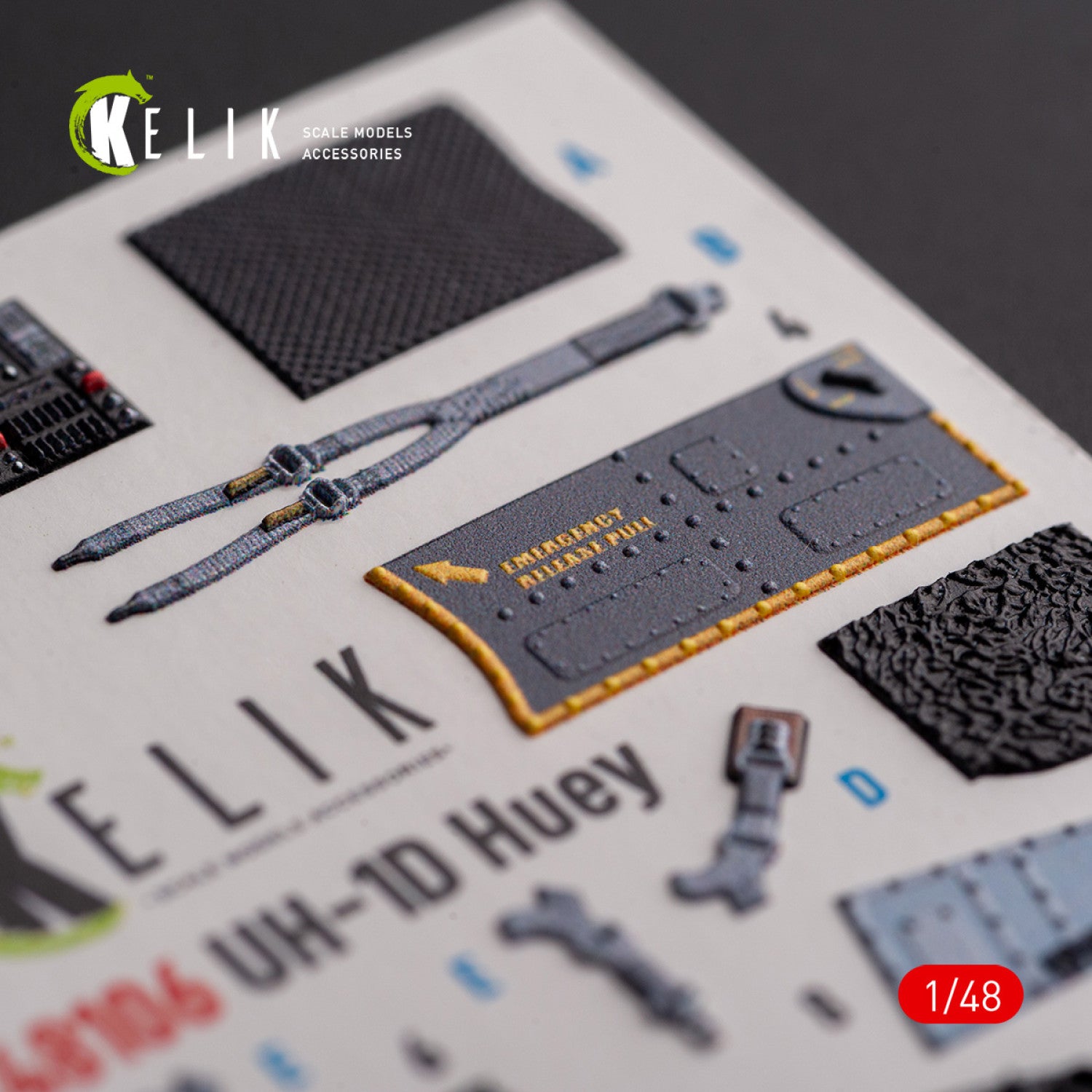 UH-1D Huey. Interior 3D Decals (for Kitty Hawk / Zimimodel Helicopter model kit) Scale 1:48 KeliK K48106