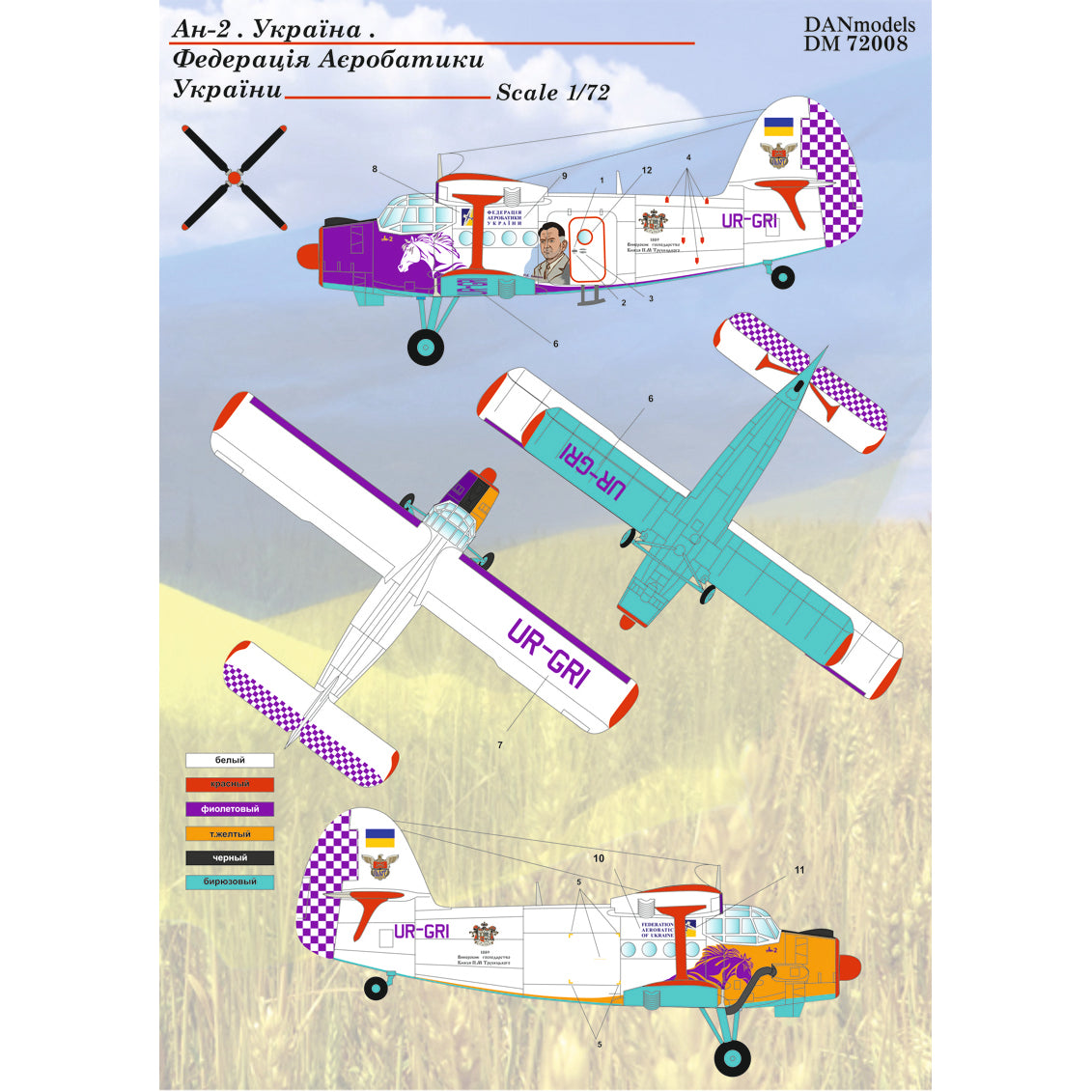 An-2. Ukraine. Aerobatics Federation of Ukraine. Scale 1:72 DAN Models DM 72008