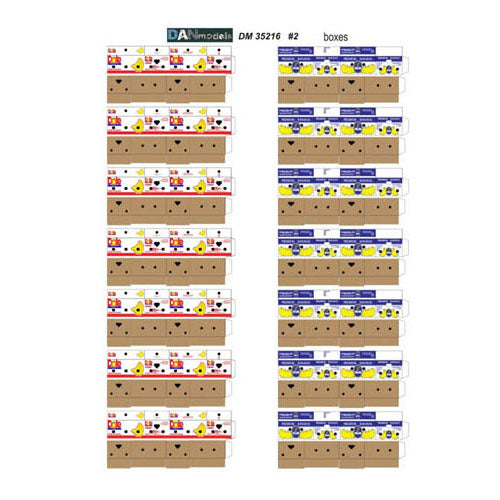 Boxes from cigarettes, from humanitarian aid, from food. Banana boxes. (cardboard) Scale 1:35 DAN Models DM 35216