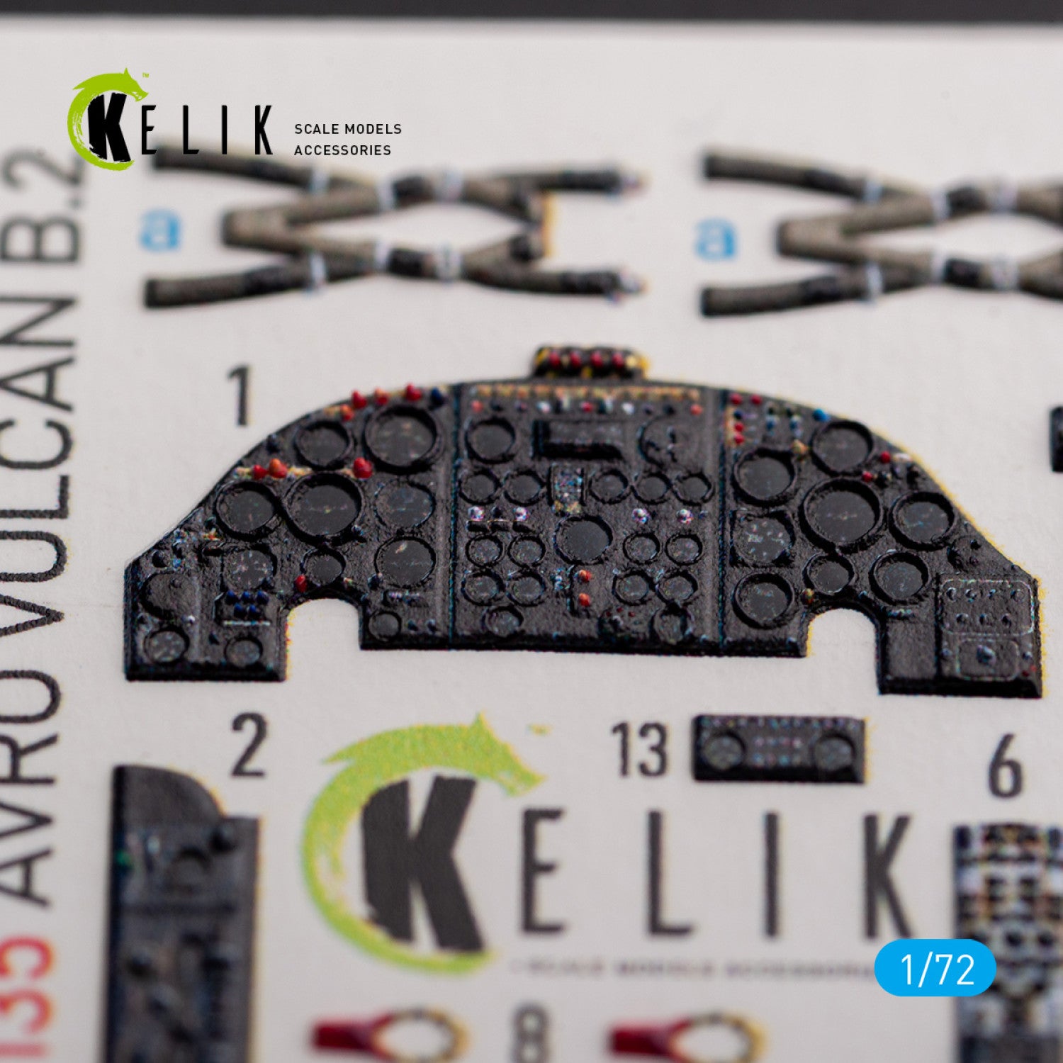 AVRO VULCAN B.2 Front cockpit. Interior 3D Decals (for Airfix Aircraft model kit) Scale 1:72 KeliK K72135