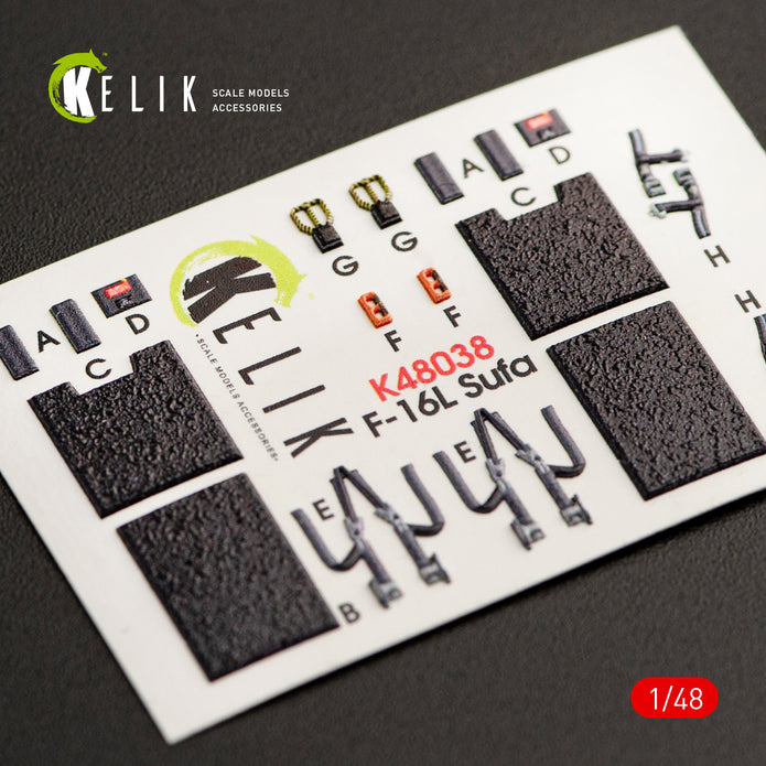 Interior 3D Decals General Dynamics Aircraft F-16I Sufa (for Kinetic Model Kit) Scale 1:48 KeliK K48038 Israel