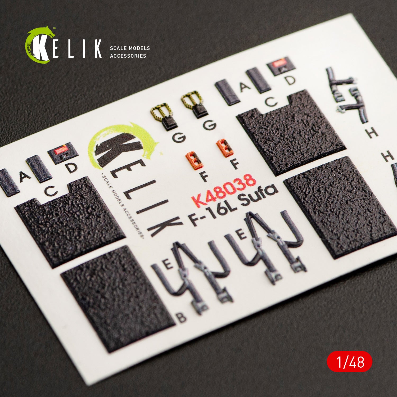Interior 3D Decals General Dynamics Aircraft F-16I Sufa (for Kinetic Model Kit) Scale 1:48 KeliK K48038 Israel