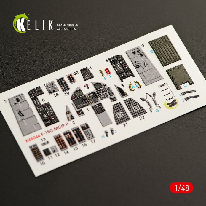 Interior 3D Decals McDonnell Douglas F-15C MSIP II Eagle (for GWH Model Kit) Scale 1:48 KeliK K48044 USA