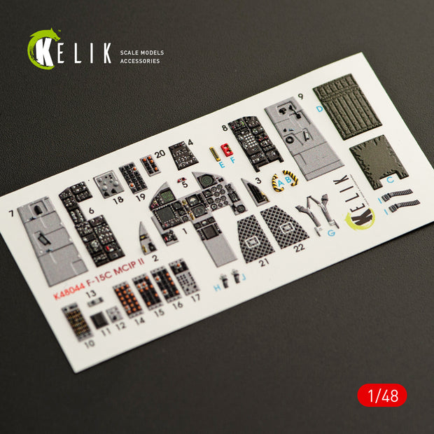 Interior 3D Decals McDonnell Douglas F-15C MSIP II Eagle (for GWH Model Kit) Scale 1:48 KeliK K48044 USA