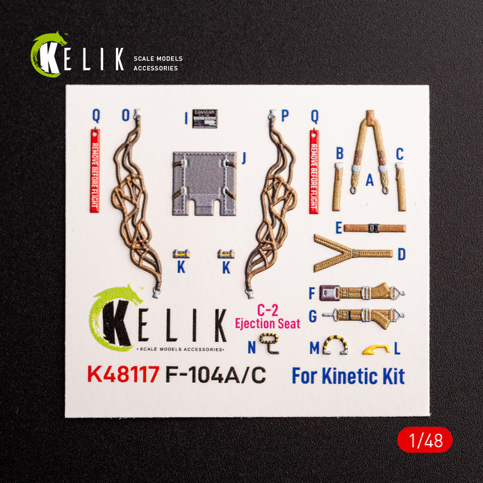 F-104 A/C. Interior 3D Decals (for Kinetic Aircraft model kit) Scale 1:48 KeliK K48117