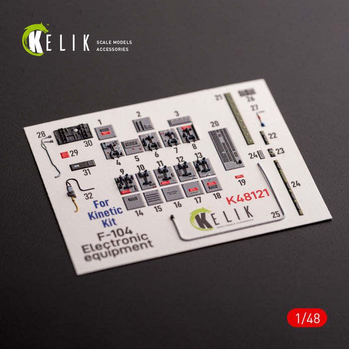 F-104 series Electrical Equipment. Interior 3D Decals (for Kinetic Aircraft model kit) Scale 1:48 KeliK K48121