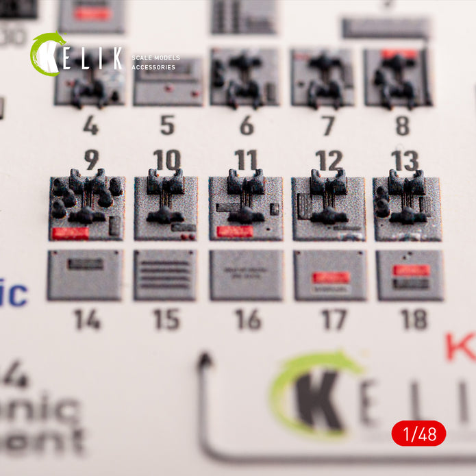 F-104 series Electrical Equipment. Interior 3D Decals (for Kinetic Aircraft model kit) Scale 1:48 KeliK K48121