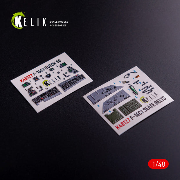 F-16CJ Fighting Falcon. Interior 3D Decals (for Tamiya Aircraft model kit) Scale 1:48 KeliK K48127