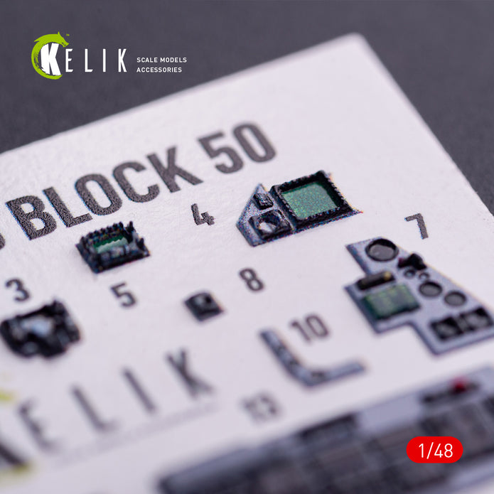 F-16CJ Fighting Falcon. Interior 3D Decals (for Tamiya Aircraft model kit) Scale 1:48 KeliK K48127