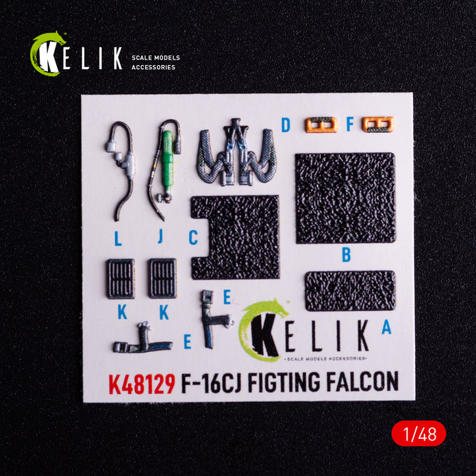 F-16CJ Fighting Falcon. Interior 3D Decals (for Hasegawa Aircraft model kit) Scale 1:48 KeliK K48129