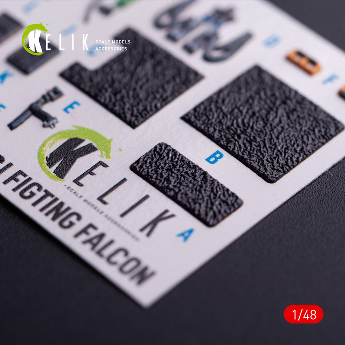 F-16CJ Fighting Falcon. Interior 3D Decals (for Hasegawa Aircraft model kit) Scale 1:48 KeliK K48129