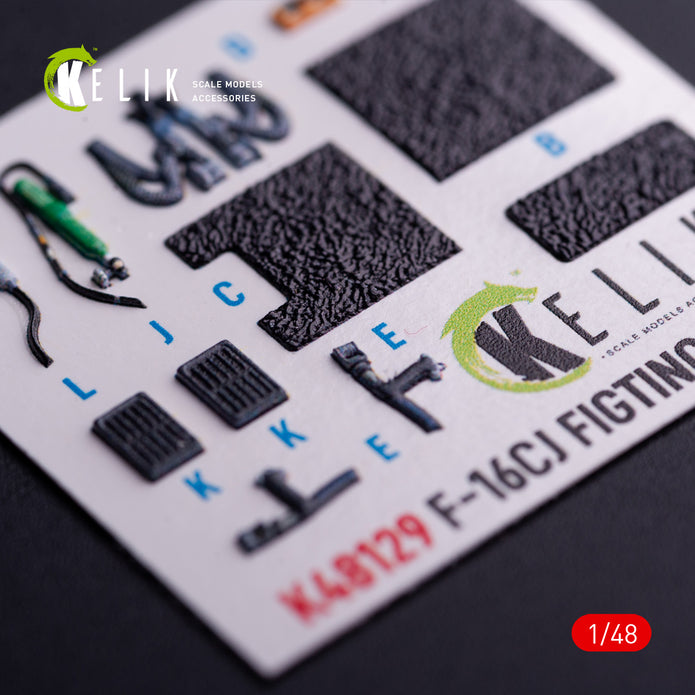 F-16CJ Fighting Falcon. Interior 3D Decals (for Hasegawa Aircraft model kit) Scale 1:48 KeliK K48129